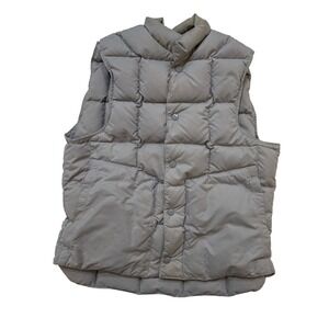 Vintage Tempco Down Insulated Vest Men's Med Gray USA 70s 80s Quilted Puffer